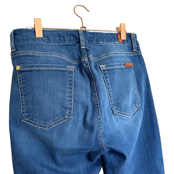 7 for All Mankind High Waist Ankle Skinny Jeans Size 28 Released Hem Side Splits - Picture 6 of 10